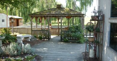 gazebo, deck, shade