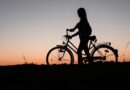 girl, bicycle, bike, sunset, silhouette, woman, cycling, female silhouette, dusk, nature, twilight, bicycle wheels, vehicle, transportation
